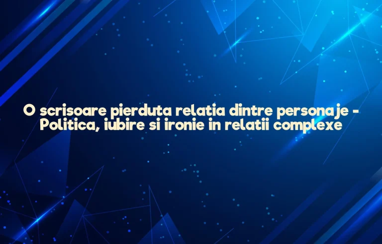 o noapte furtunoasa personaje
