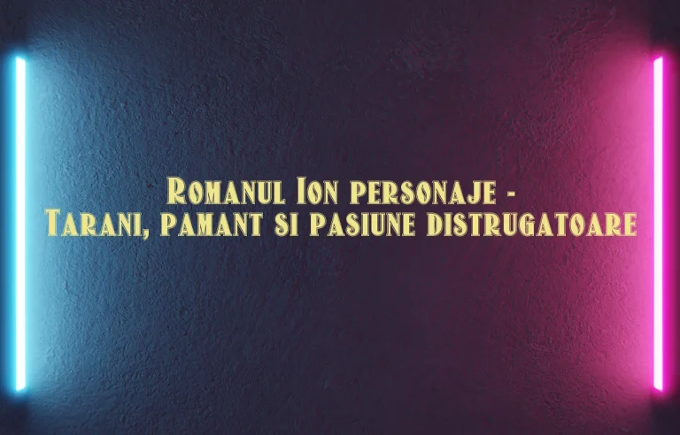 romanul ion personaje