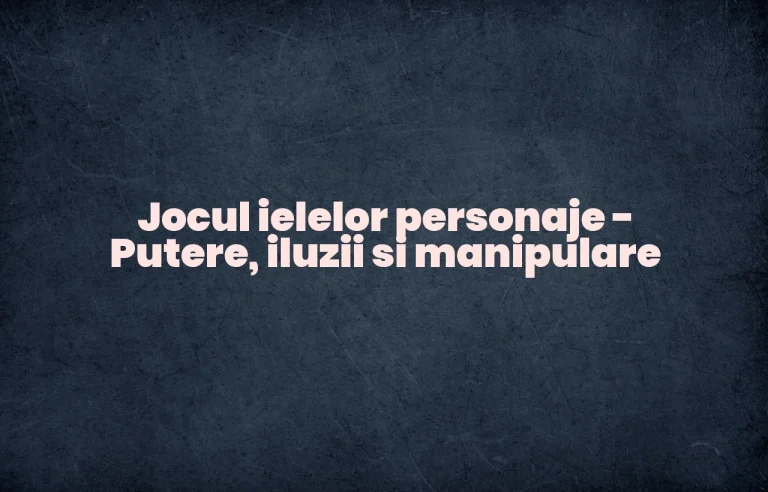 jocul ielelor personaje