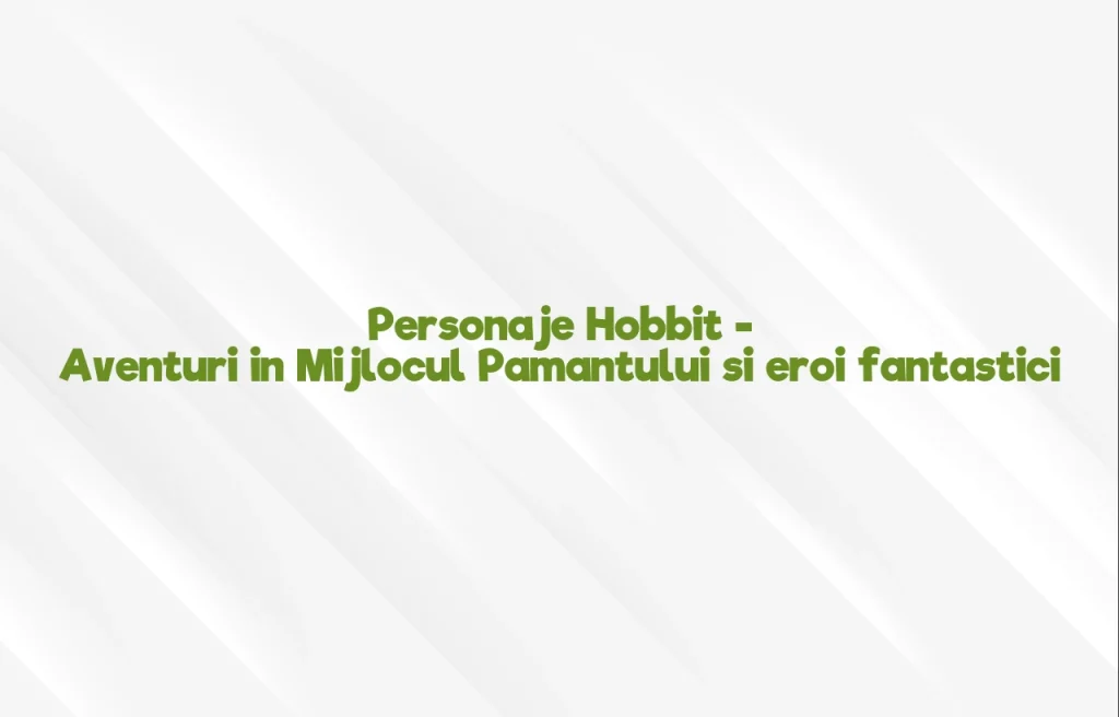 personaje hobbit