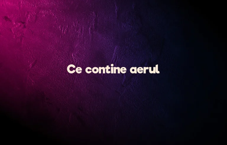 ce contine aerul