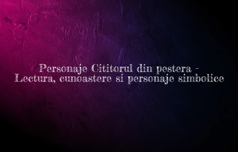 personaje cititorul din pestera