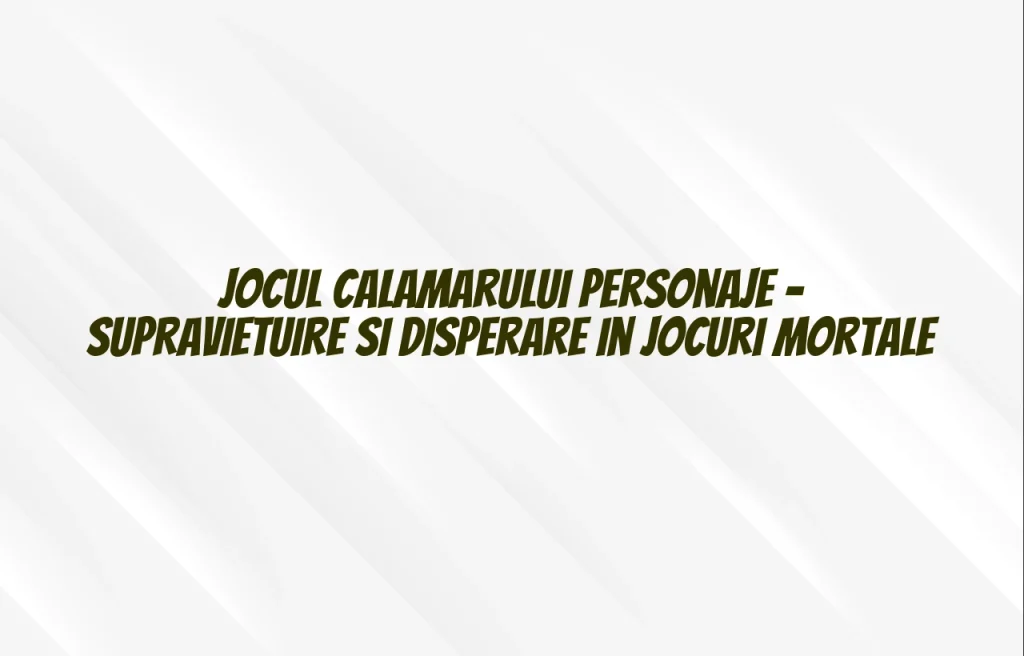 jocul calamarului personaje