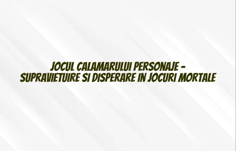 jocul calamarului personaje