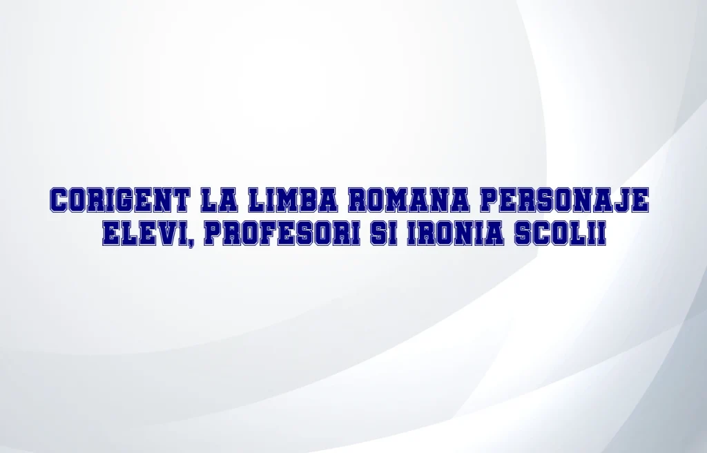 corigent la limba romana personaje