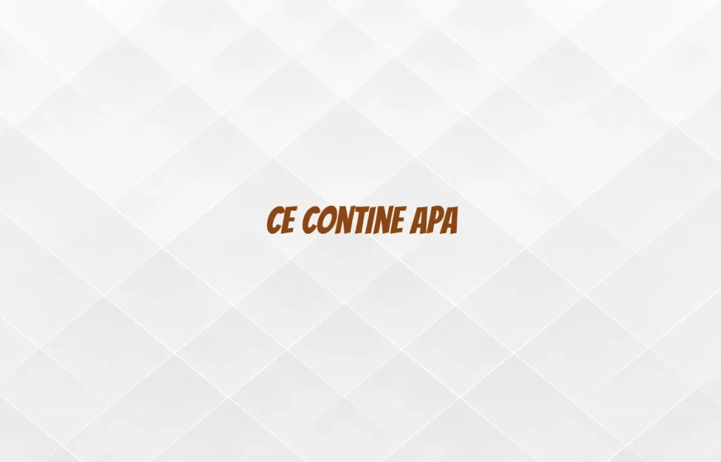 ce contine apa