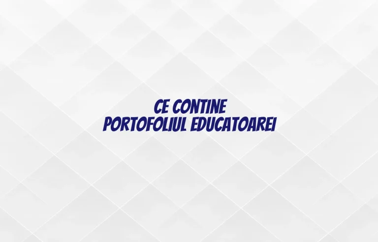 ce contine portofoliul educatoarei