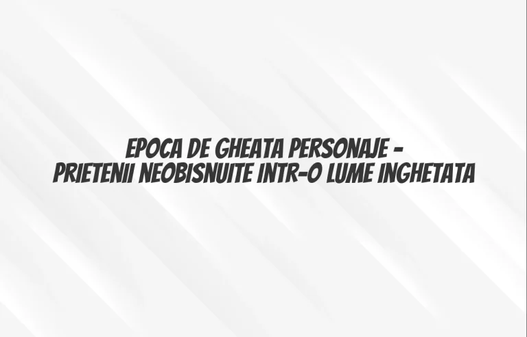 epoca de gheata personaje