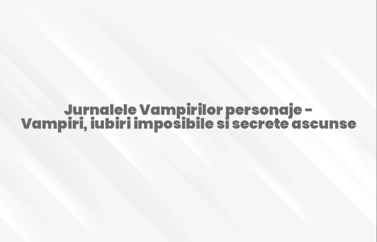 jurnalele vampirilor personaje
