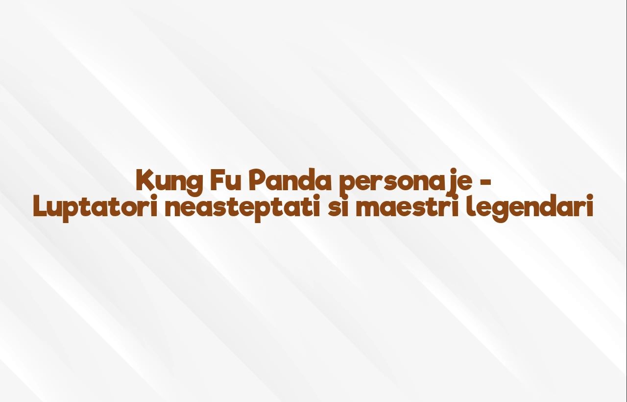 kung fu panda personaje