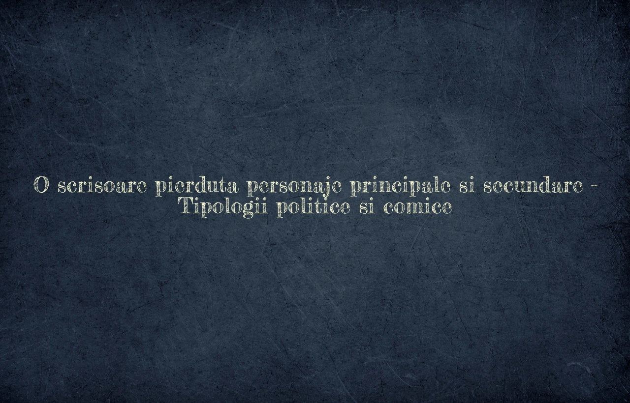 o scrisoare pierduta personaje principale si secundare